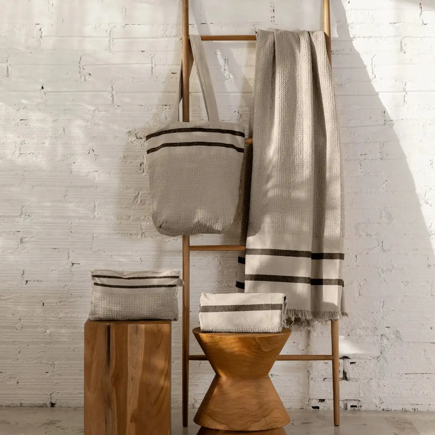 Toallas  "Nido de abeja" beige - Imagen 2