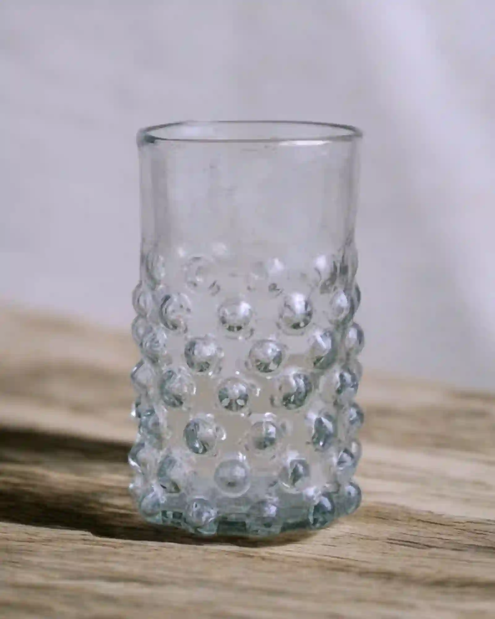 Vasos de vidrio soplado con Burbujas