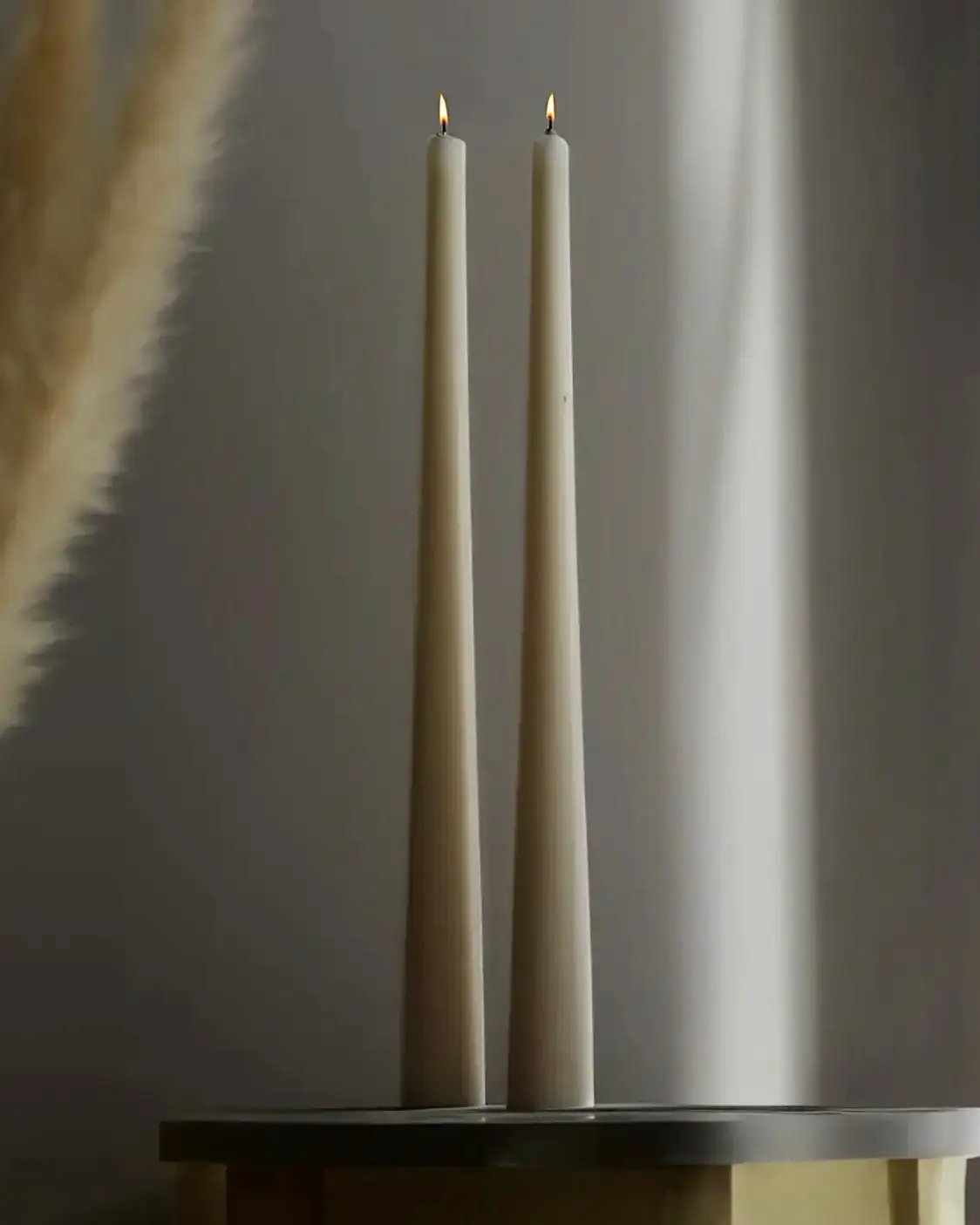 Long candles beige fresh fragrance