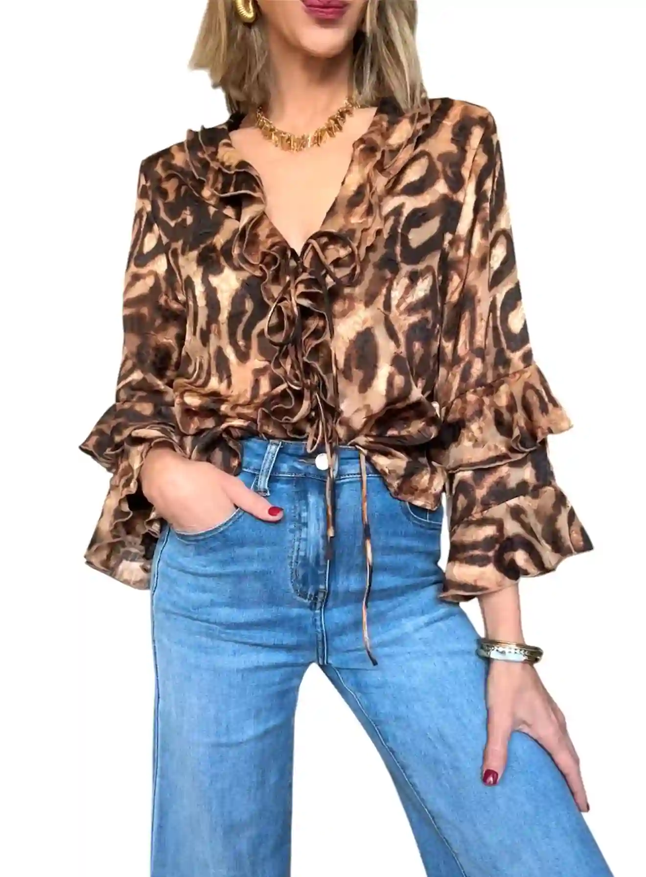 Camisa de impresión Volantes