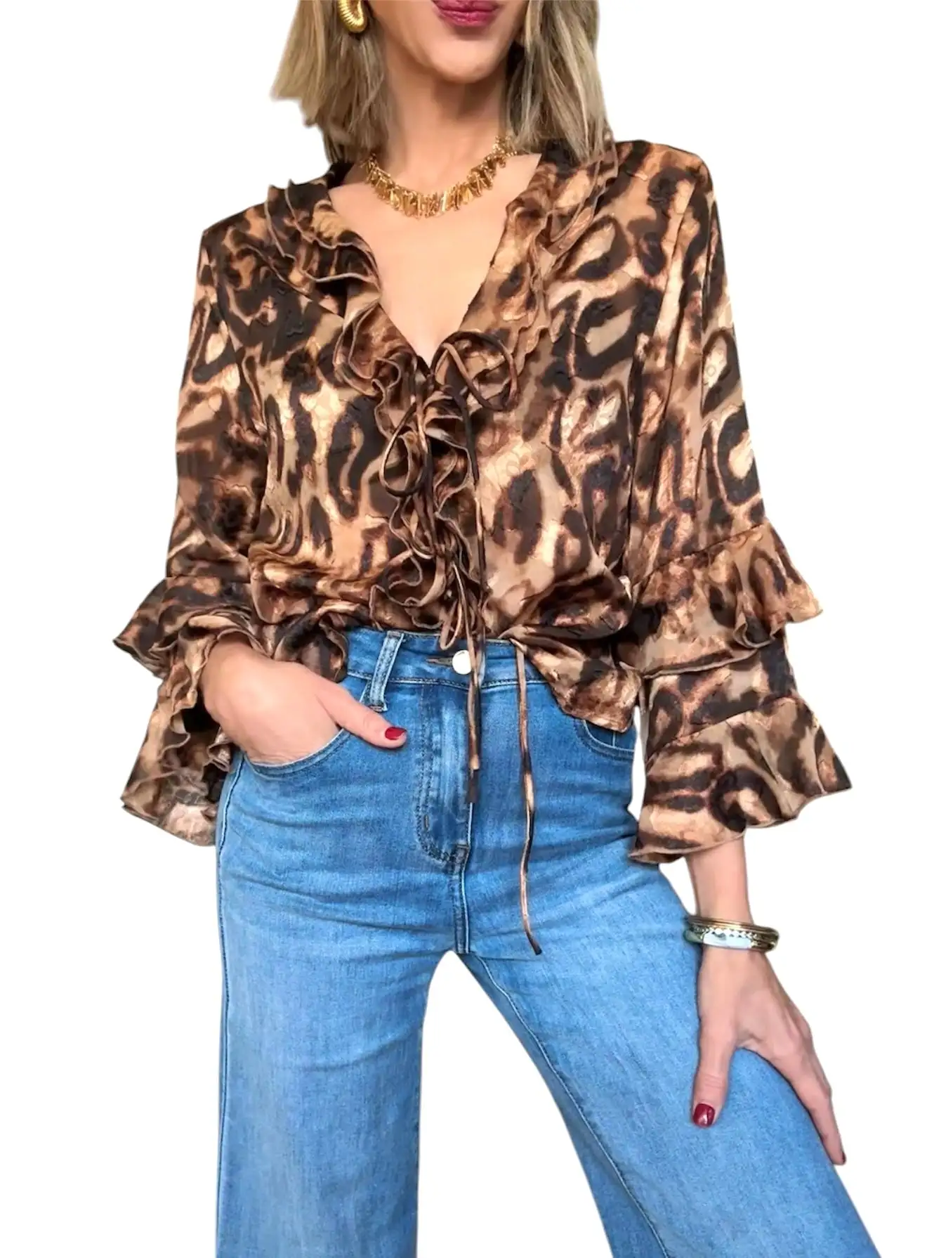 Camisa de impresión Volantes
