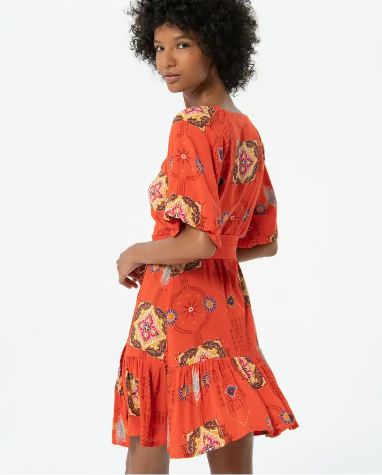 Vestido corto de bambula CORAL - Imagen 2