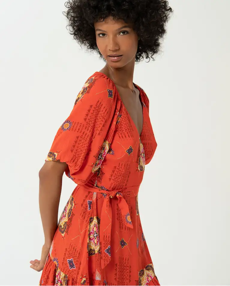Vestido corto de bambula CORAL - Imagen 3