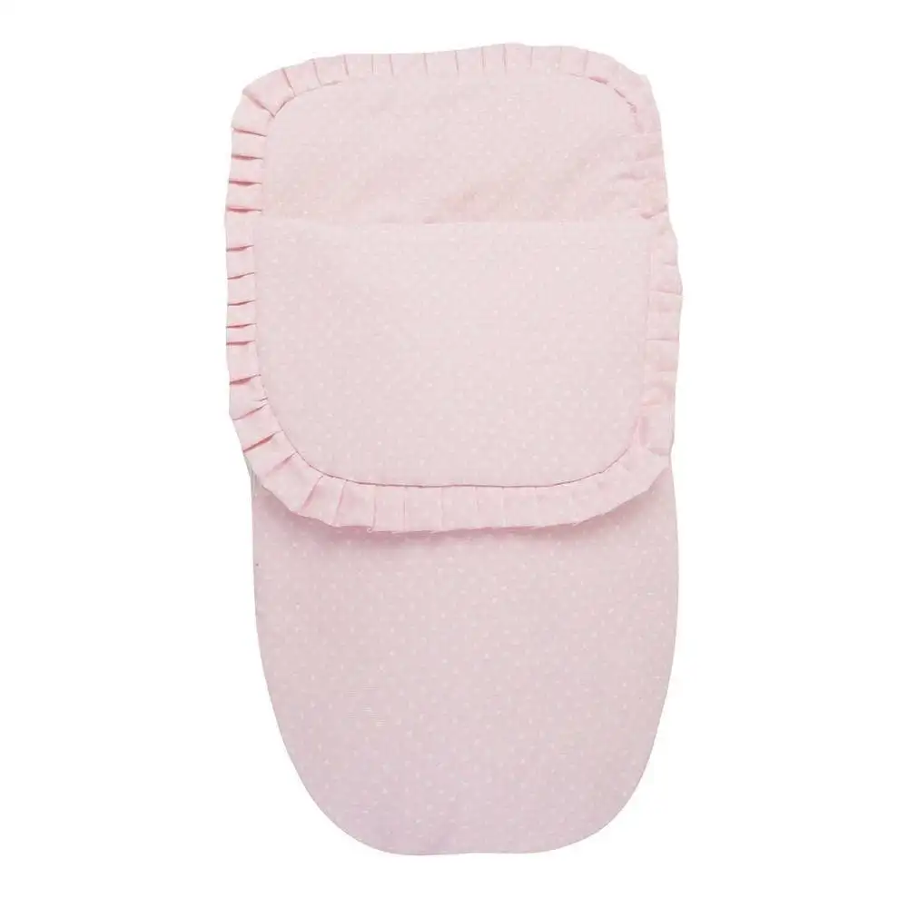 Saco de Capazo para Bugaboo Bee 3 - 5 y 6 en piqué Rosa Con Topitos Blancos