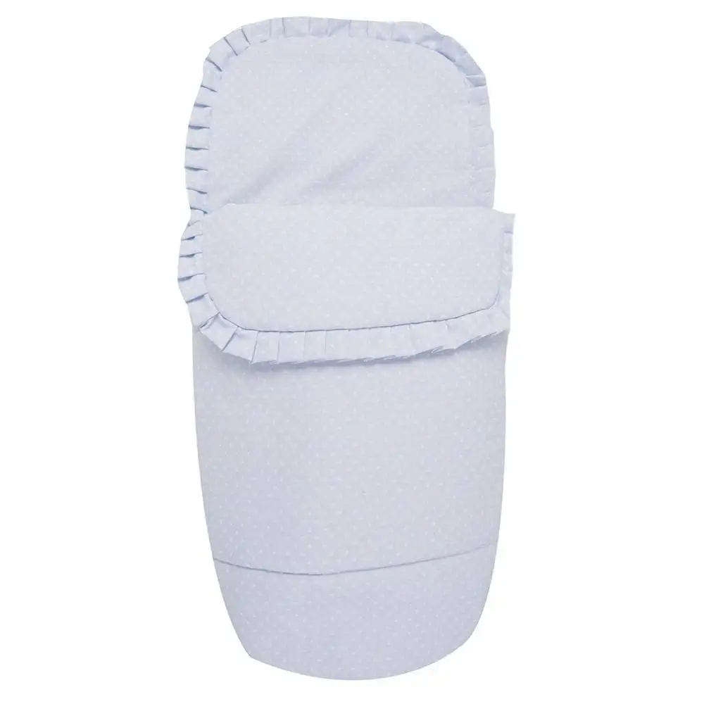 Saco de Capazo para Bugaboo Camaleon y Fox en Piqué Azul Con Topitos Blancos