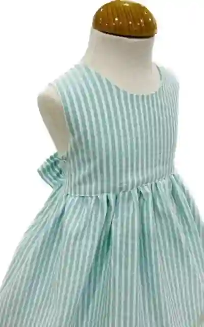 Vestido Cruzado Rayas Verdes Tallas 6-8 y 10