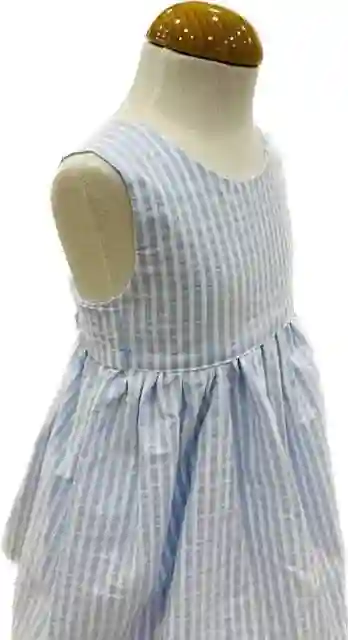 Vestido Cruzado Modelo Rayas Azules Talla 1-2-3-4 y 5