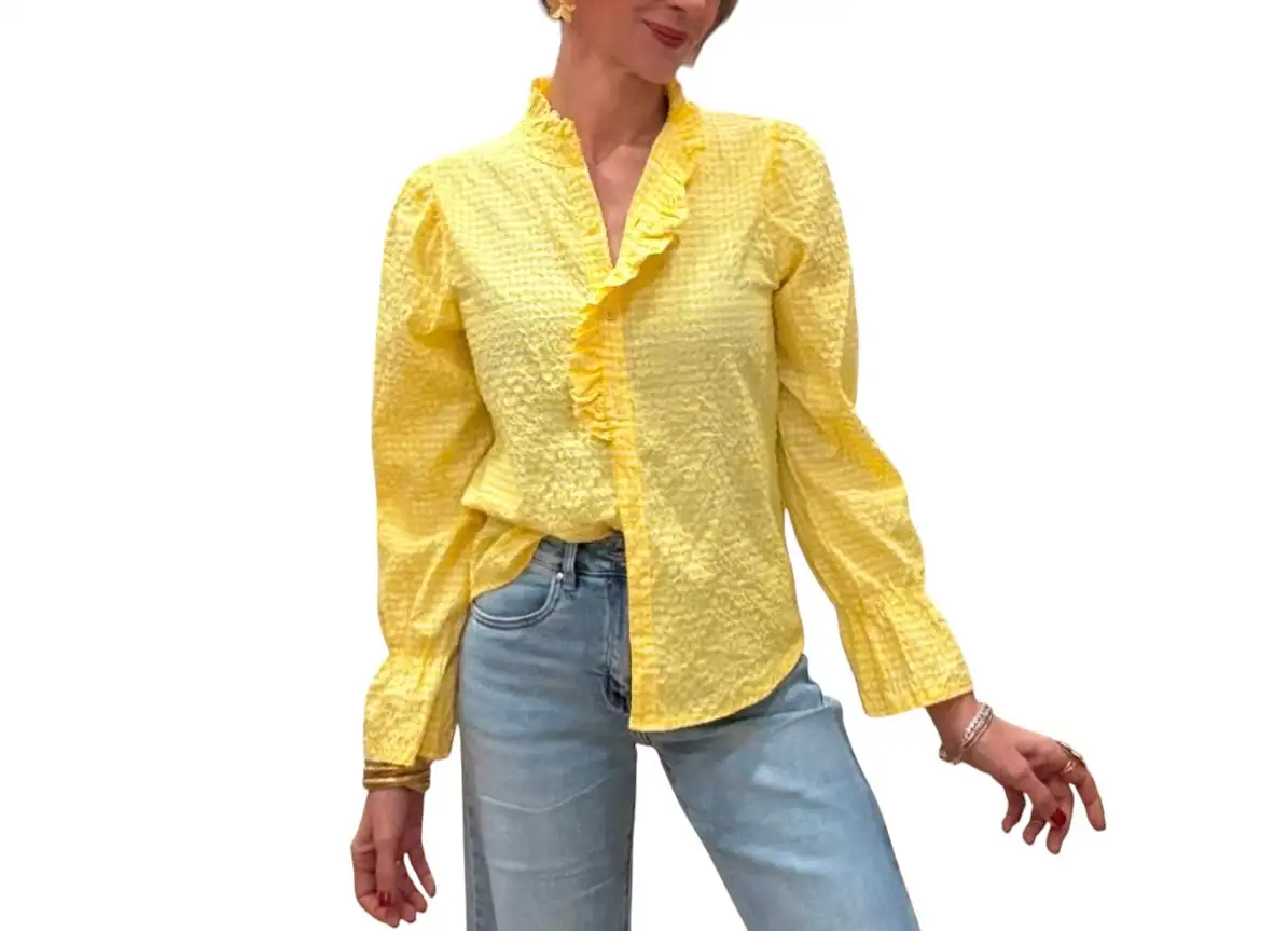 Camisa vichy amarilla - Imagen 2