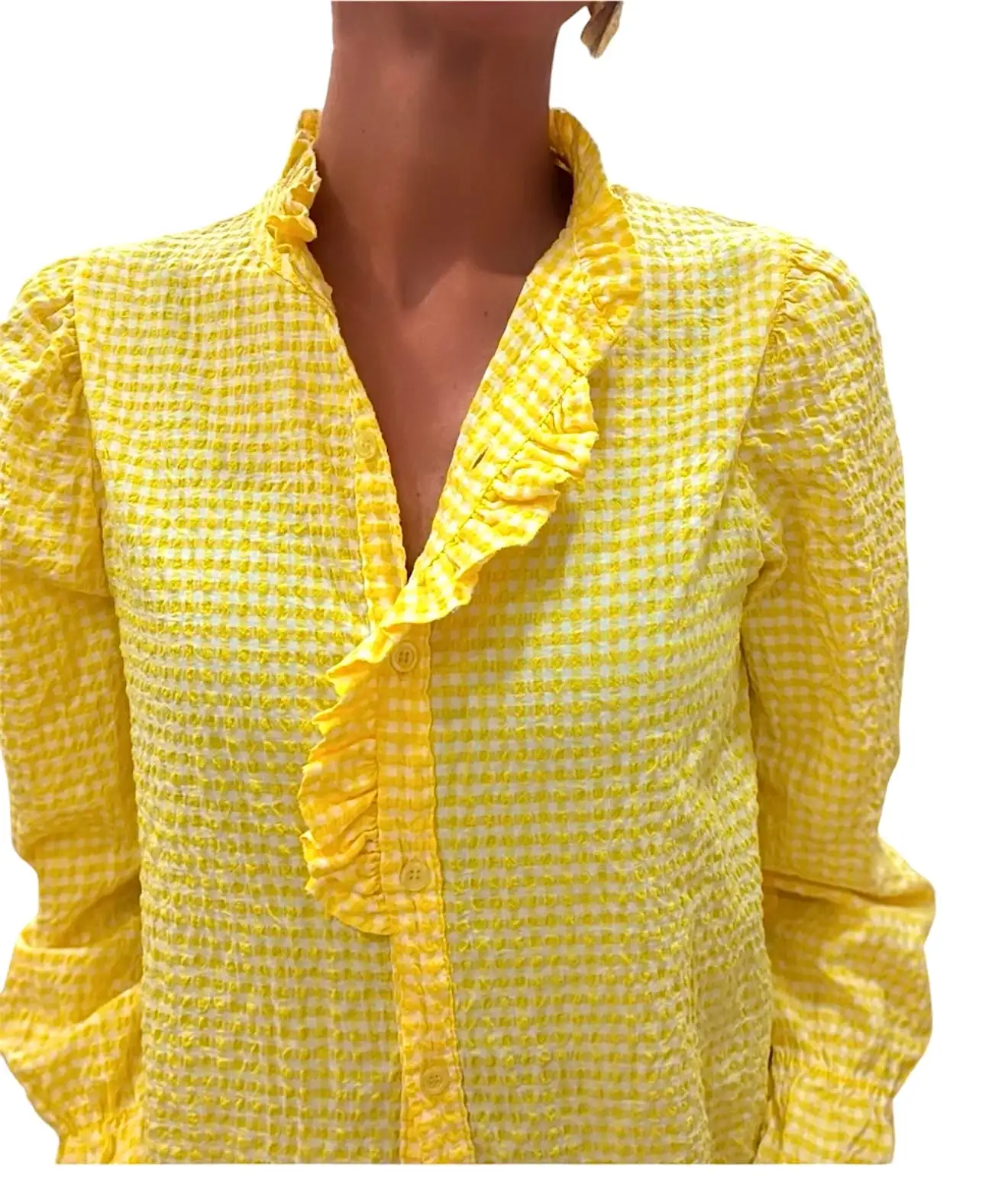 Camisa vichy amarilla - Imagen 3
