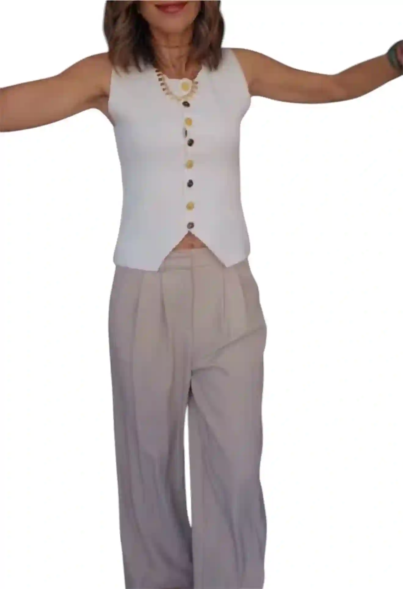 Pantalón fluido camel