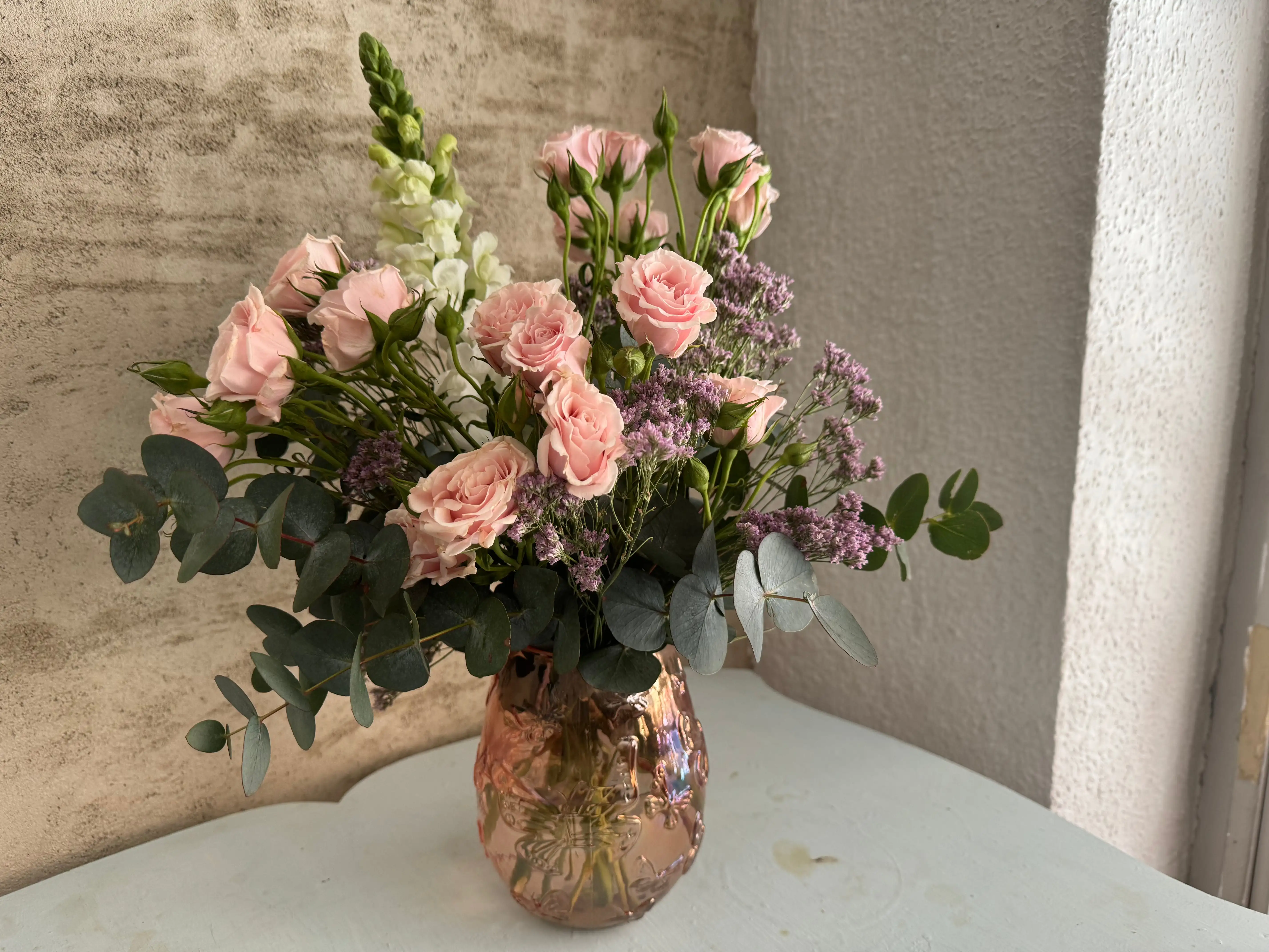 Cristal con Rosas de Pitimini