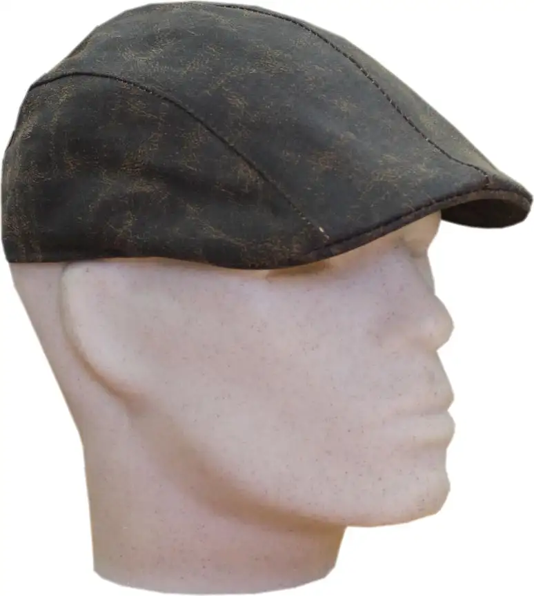 Waxed brown beret