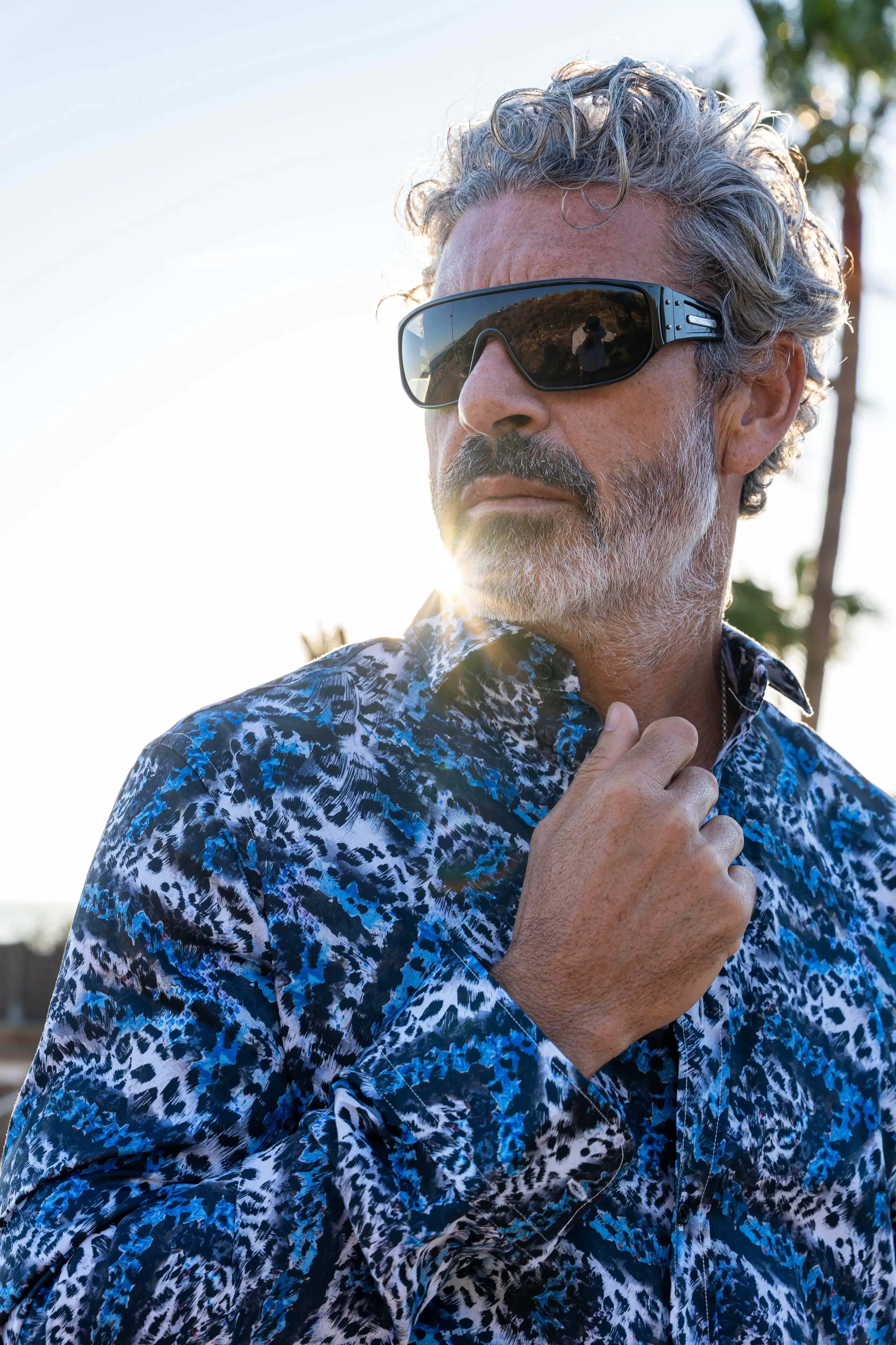 Monttesco leopardo camisa azul - Imagen 2
