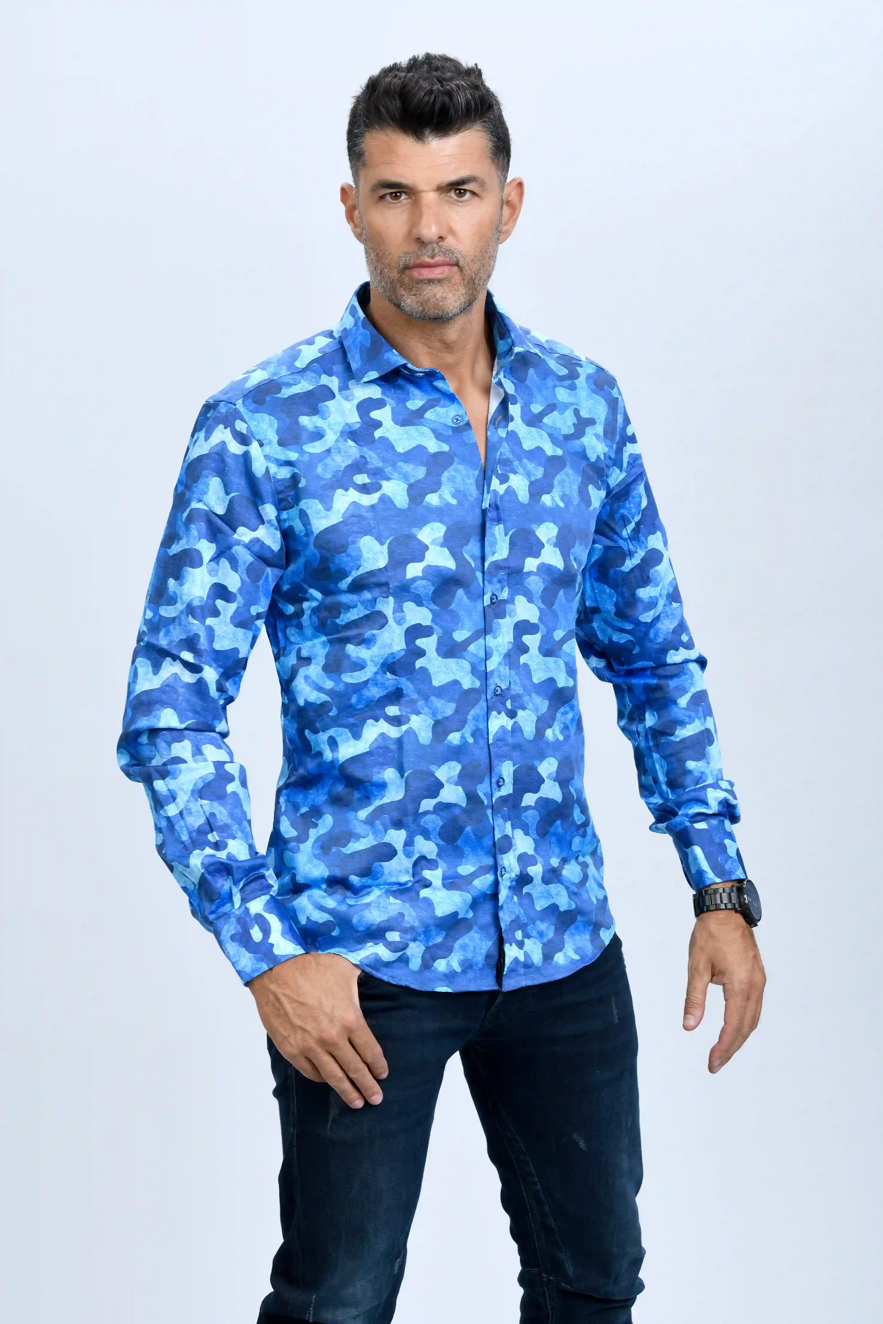 Monttesco blue camu shirt