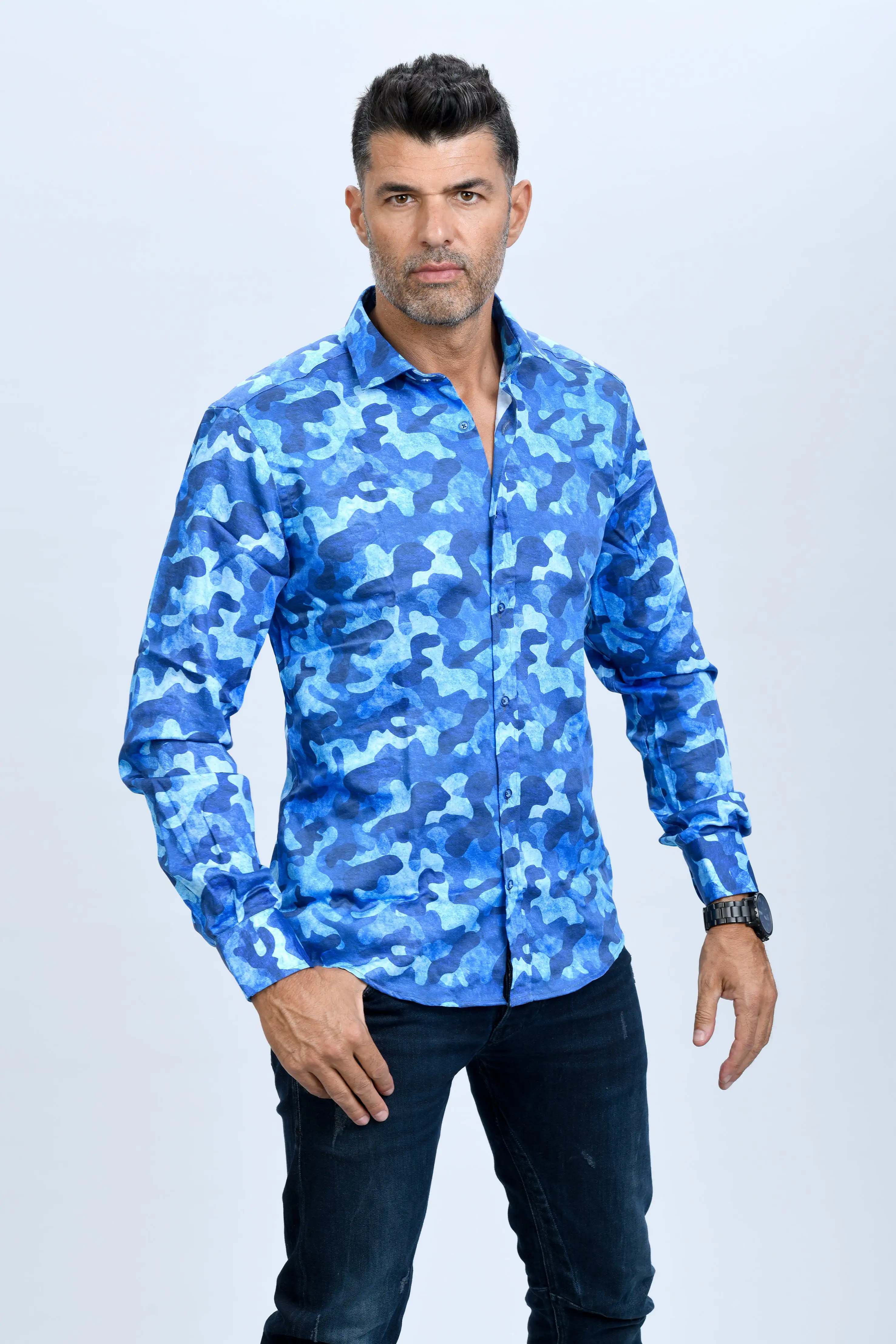 Camisa camu azul Monttesco