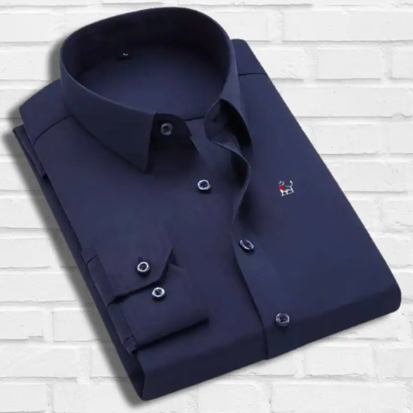Camisa de hombre manga larga cuello Italiano - Imagen 4