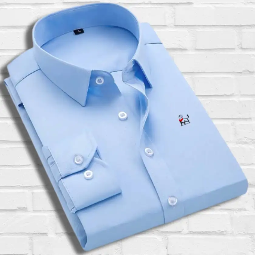 Camisa de hombre manga larga cuello Italiano - Imagen 7