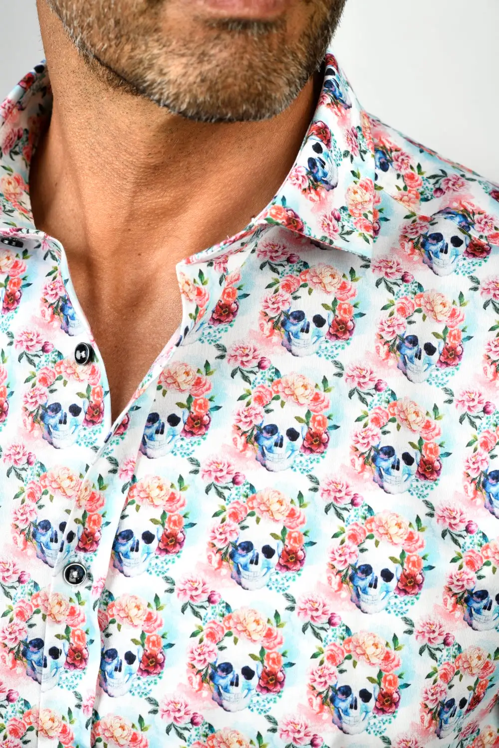 Camisa Monttesco calavera blanca