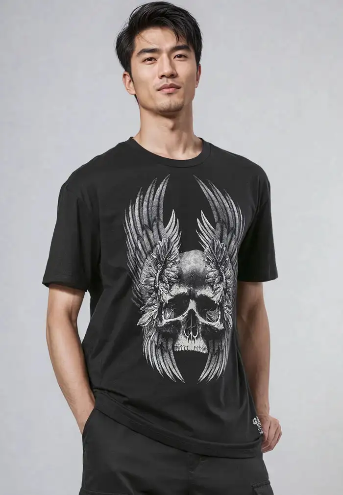 Camiseta Religion Wings Skull