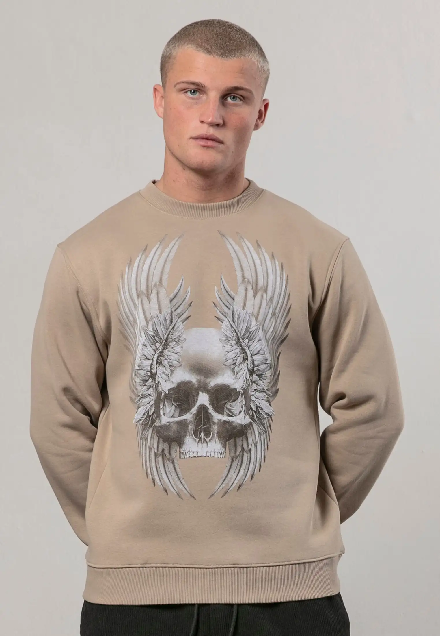 Wings Skull Religion Box Hard Sweatshirt - Image 4