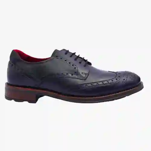 Zapato de piel estilo inglés Baerchi Zambak marino