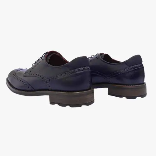 Zapato de piel estilo inglés Baerchi Zambak marino - Imagen 3