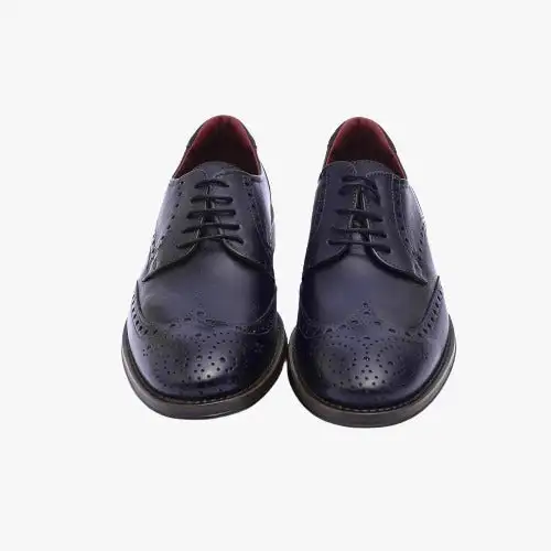 Zapato de piel estilo inglés Baerchi Zambak marino - Imagen 4