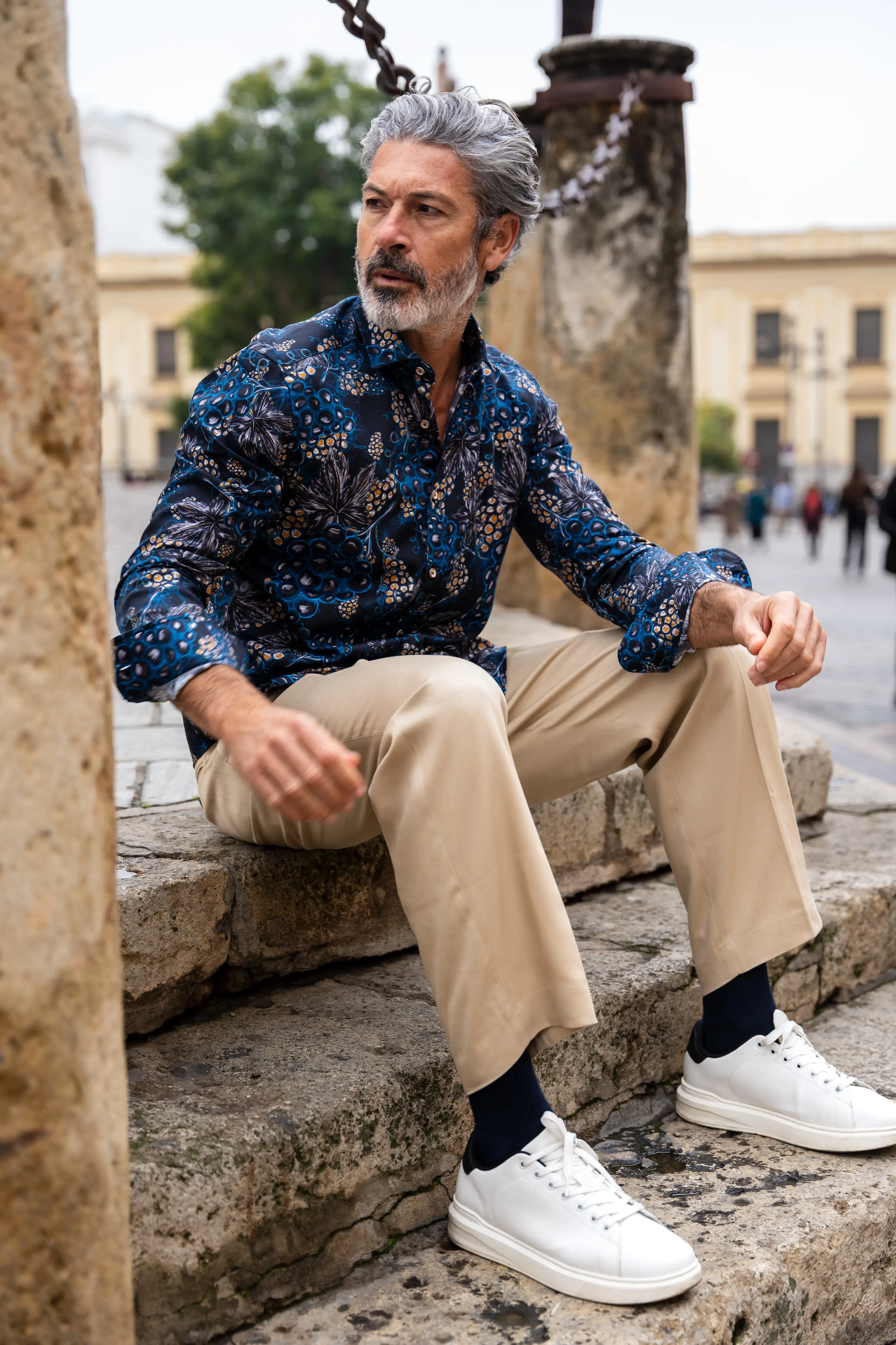 Camisa Monttesco racimos azul - Imagen 2
