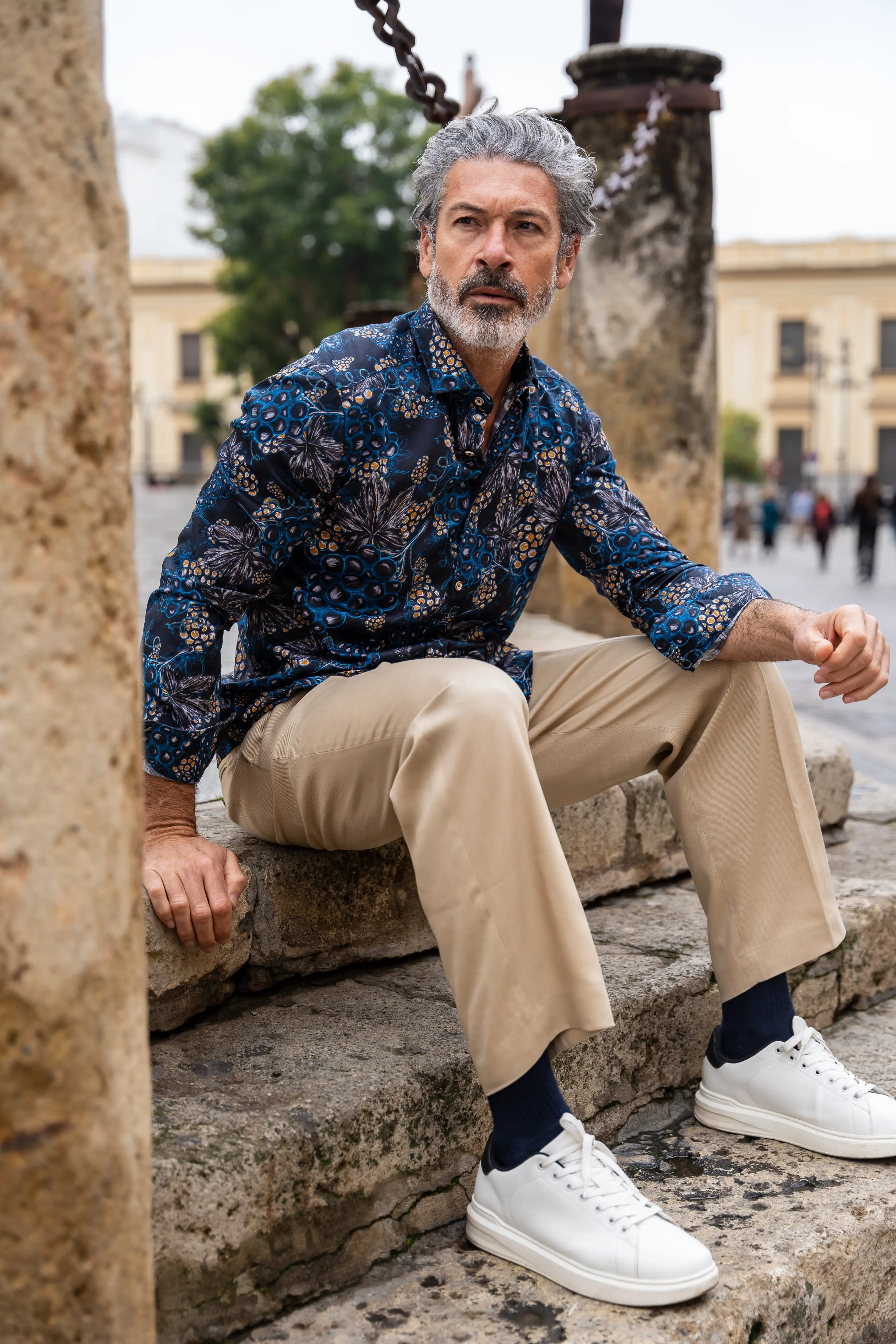 Camisa Monttesco racimos azul - Imagen 3