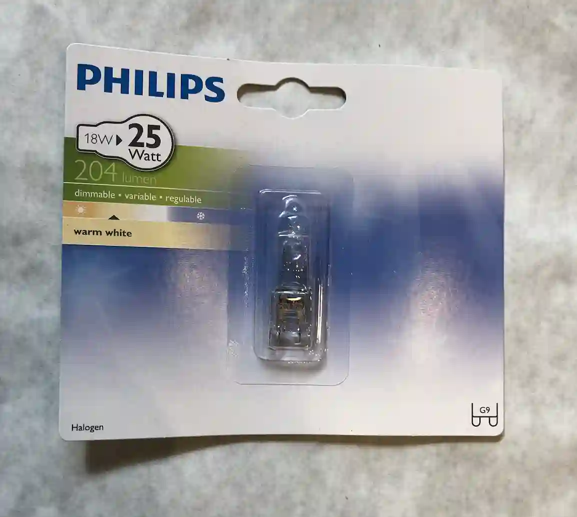 Bombilla PHILIPS - Regulable - Luz Cálida - G9 Halógena - 25 watts / vatios