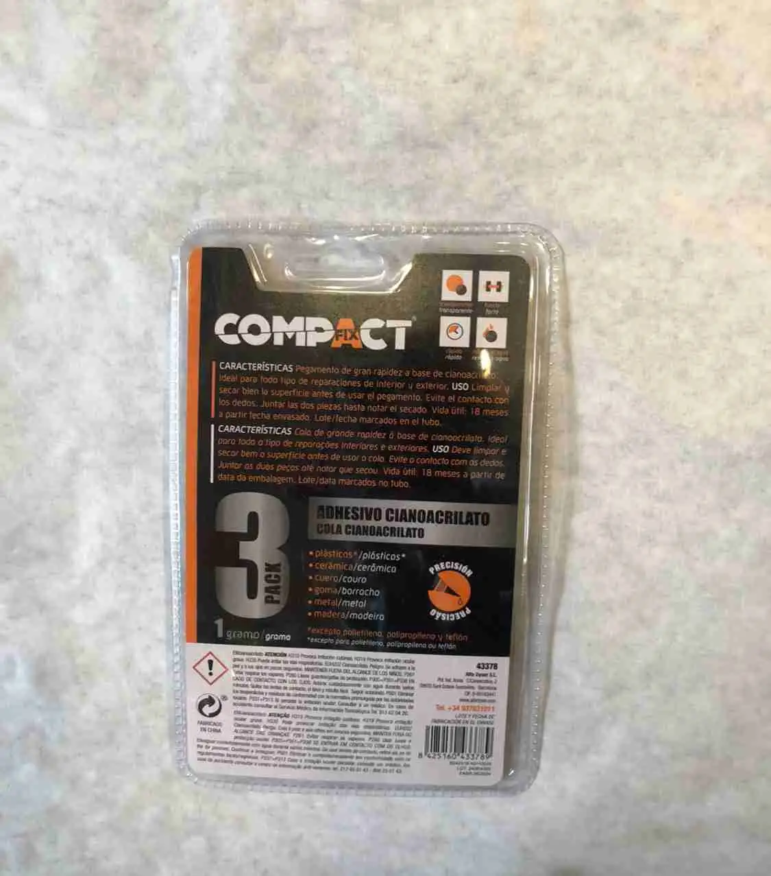 Cyanocrilate adhesive - Compact - Pack X3 - Precision tip - Locite - Super Gue