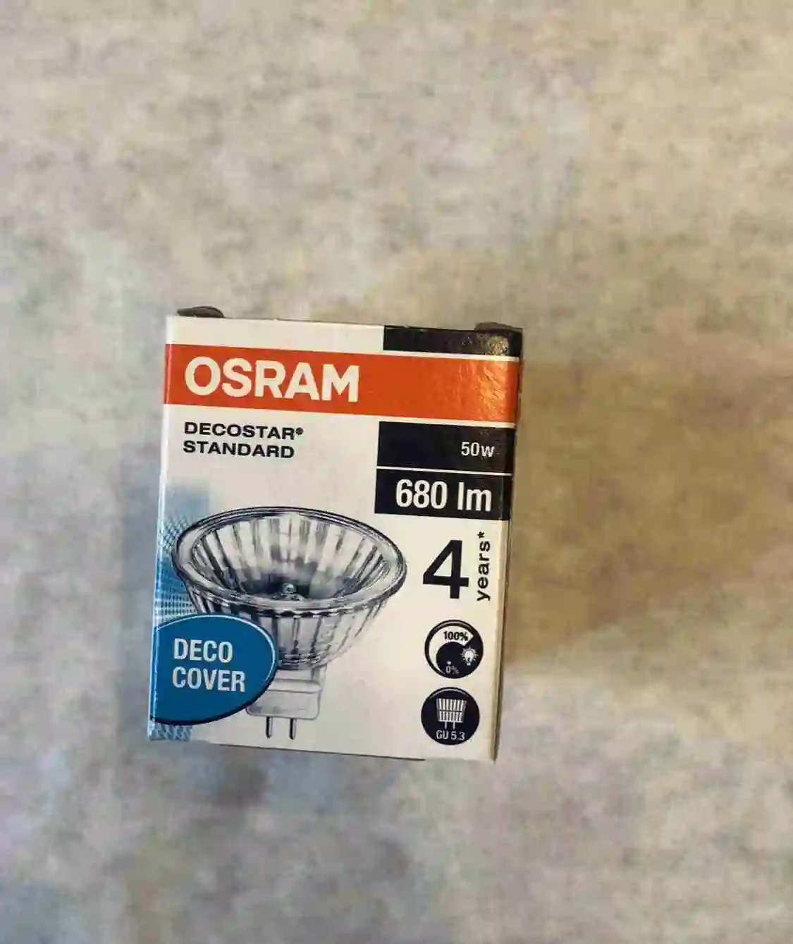 Bombilla Halogena - 2 pinchos - OSRAM - 12 Voltios - 50 watts / vatios - longevidad 4 años - regulable