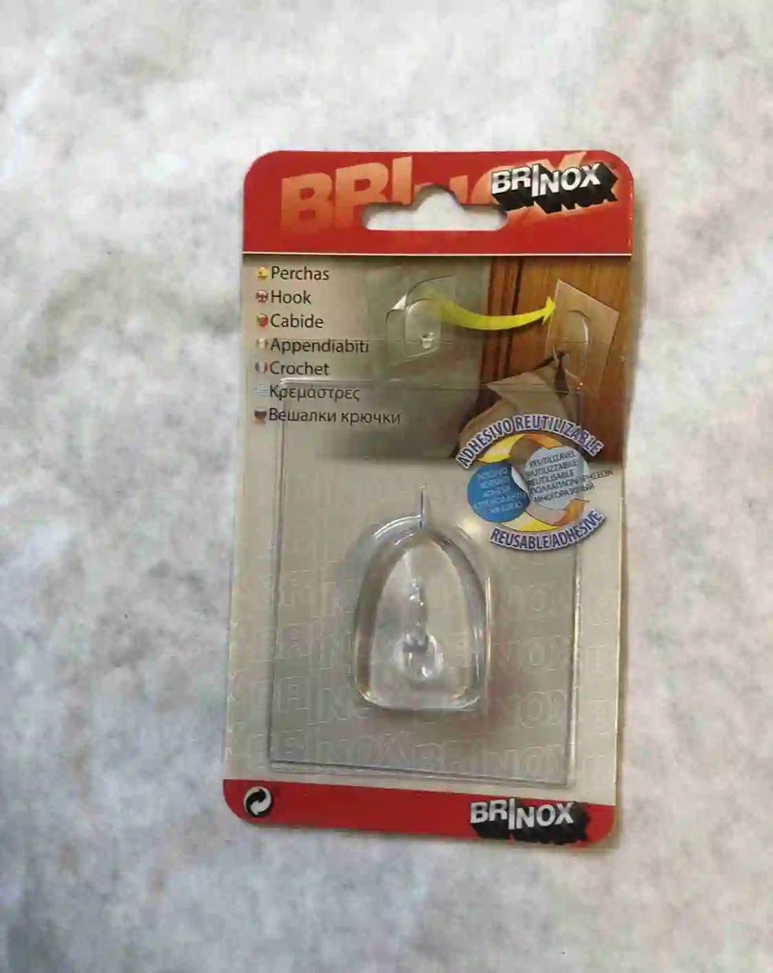BRINOX - Gancho Adhesivo Percha - Adhesivo Reutilizable - NO MAS CLAVOS - EXTRA FUERTE