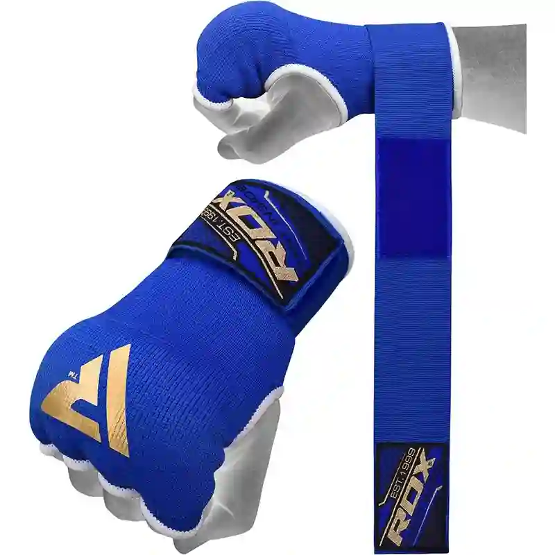 Guantes internos de gel RDX con correa de muñeca de 75 cm para boxeo, MMA, Muay Thai, azul