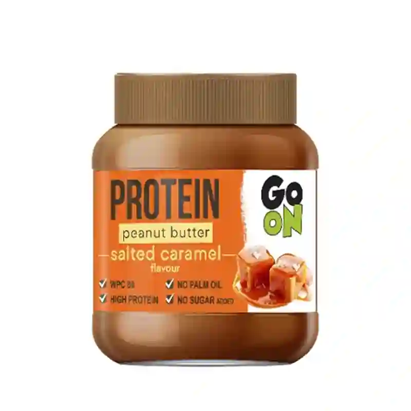 Mantequilla de maní de proteína de caramelo salado, 350 g, vaya a nutrición