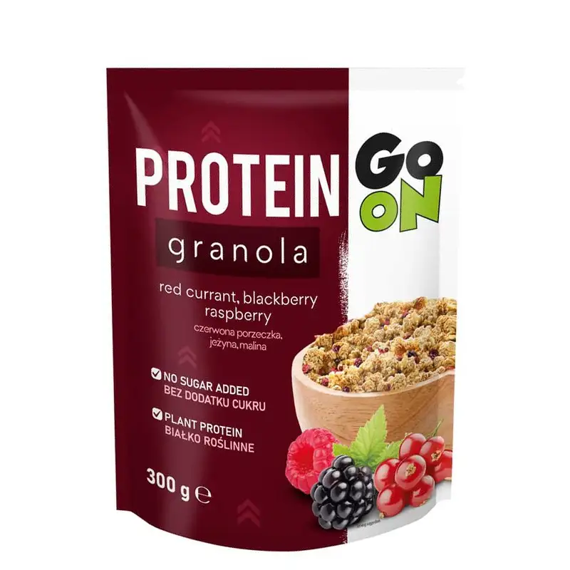 Granola de proteína vegana con bayas liofilizadas, 300 g, vaya a nutrición