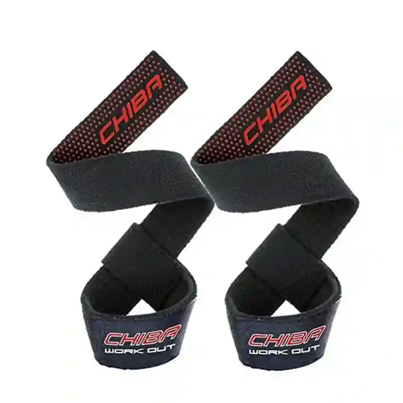 Chiba correas de levantamiento, negro - rojo