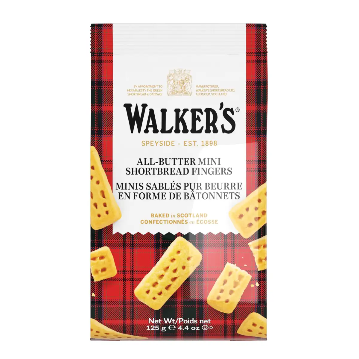 12x Walkers Mini Shortbread Fingers Galletas de Mantequilla - Paquete 125 gr.