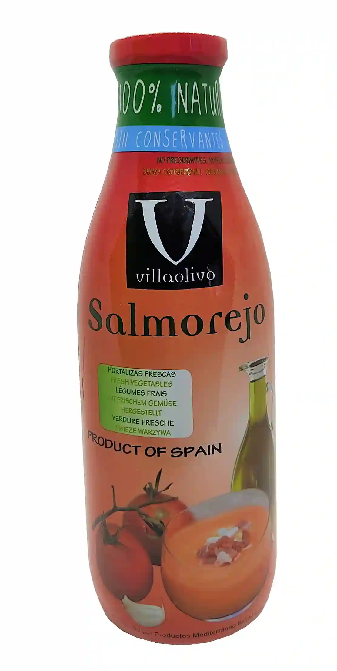 6x Villaolivo Salmorejo BIO sin gluten - Botella de vidrio 1L