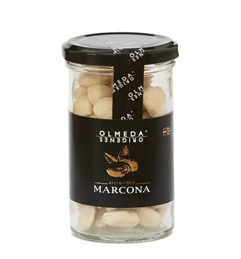 Olmeda oríngenes Almendra Marcona Cruda - Tarro 130 Gr.
