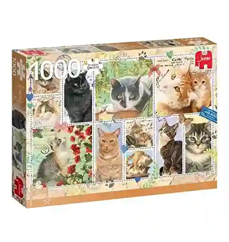 Rompecabezas 1000 sellos de gatos - jumbo