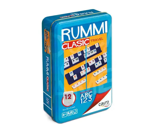 Rummy 4 Jugadores Viaje - Caja Chapa