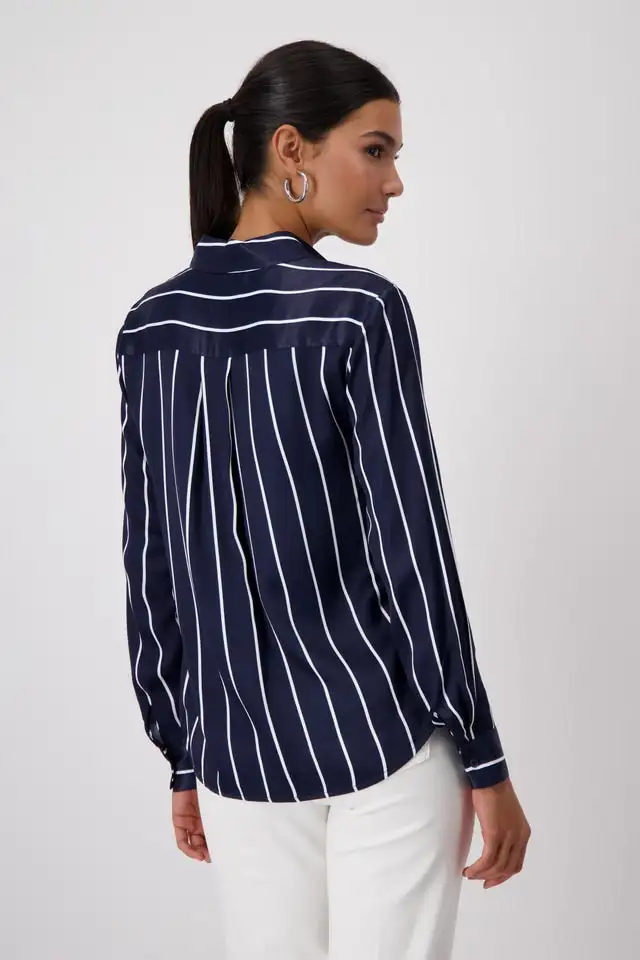 Monari Satén blouse with stripes - Image 3