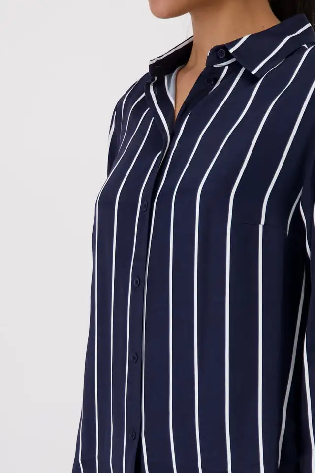 Monari Satén blouse with stripes - Image 4
