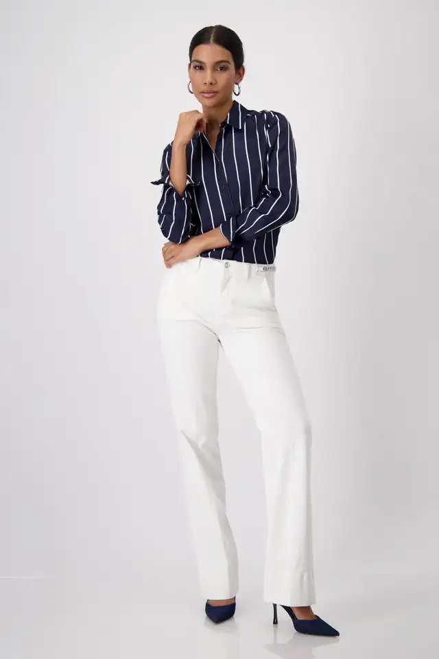 Monari Satén blouse with stripes - Image 5