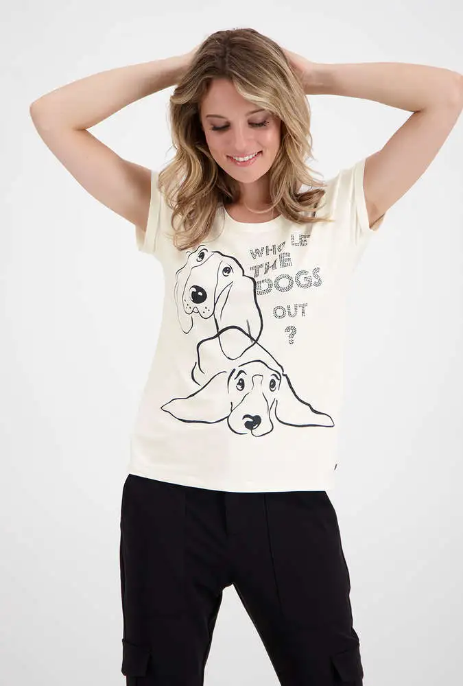 Camiseta MONARI estampado perritos Monari - Imagen 2