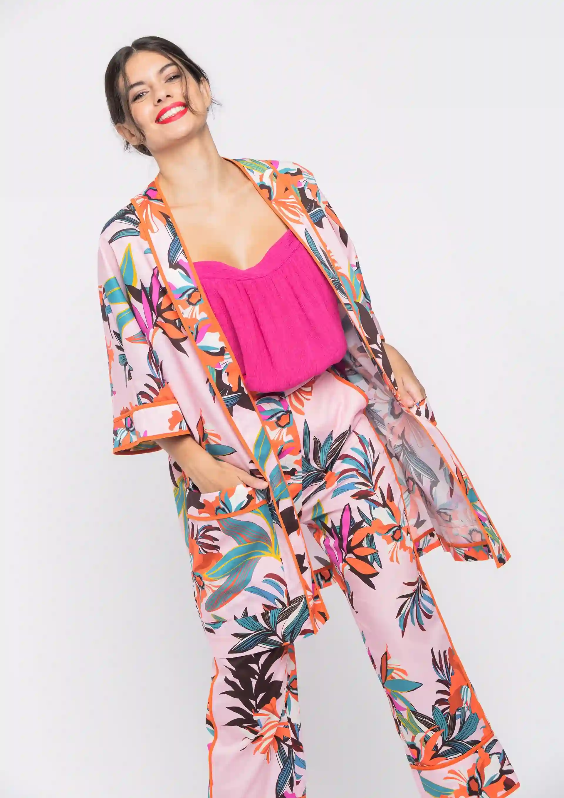 Kimono Alba Count Multicolor printed fluid