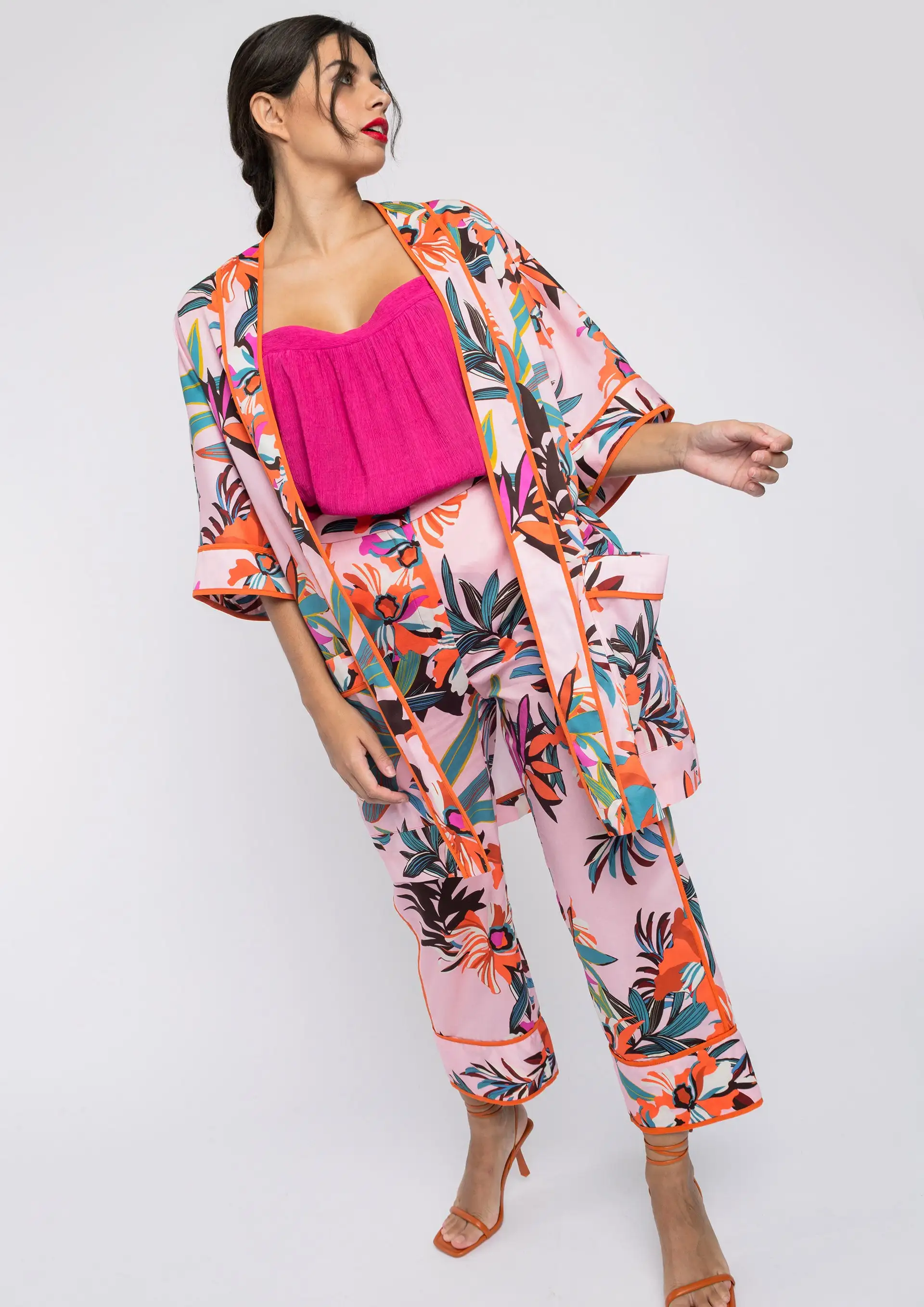 Kimono Alba Count Multicolor printed fluid - Image 2