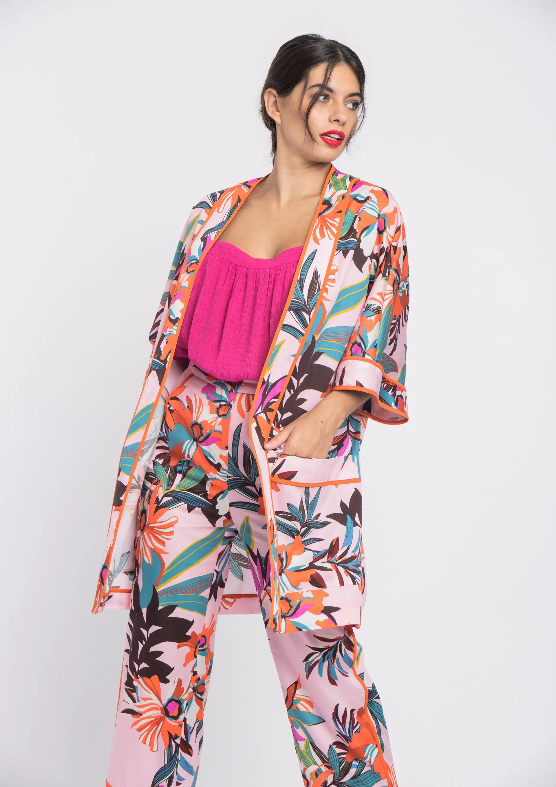 Kimono Alba Count Multicolor printed fluid - Image 4