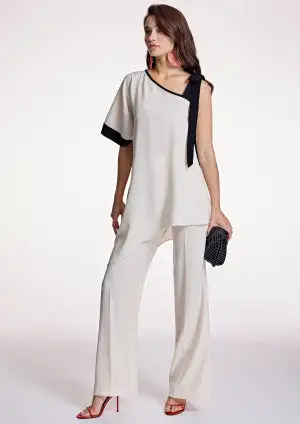 Pantalón ALBA CONDE crudo invitada - Imagen 3